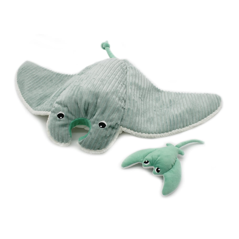 Les Ptipotos - Peluche Mantarraya Mantalou Mamá Y Bebé - Menta