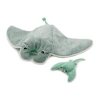 Les Ptipotos - Peluche Mantarraya Mantalou Mamá Y Bebé - Menta