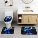 thumbnail image 2 of Sonic Juego de 3 alfombras de baño de coral fleece: tapete de baño + alfombra de inodoro en forma de U + funda de tapa de inodoro en forma de O, 2 of 6