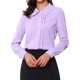 thumbnail image 1 of INSPIRE CHIC Edición Blusa de Mujer Cuello Peter Pan Manga Abullonada Ribete en Contraste Camisa Abotonada L Púrpura Claro, 1 of 6