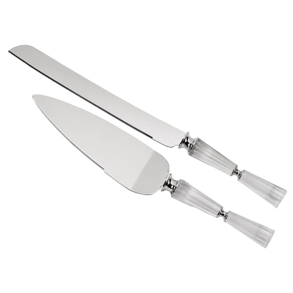 Set de cuchillos y servidores Creative Gifts, cristal con mango facetado