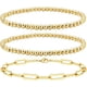 thumbnail image 1 of Pulseras de cuentas para mujeres, delicadas pulseras elásticas con cuentas, juego para mujeres, pulsera ajustable de plata esterlina/chapada en oro de 14 quilates, joyería para mujeres, de moda, 7 pul, 1 of 6