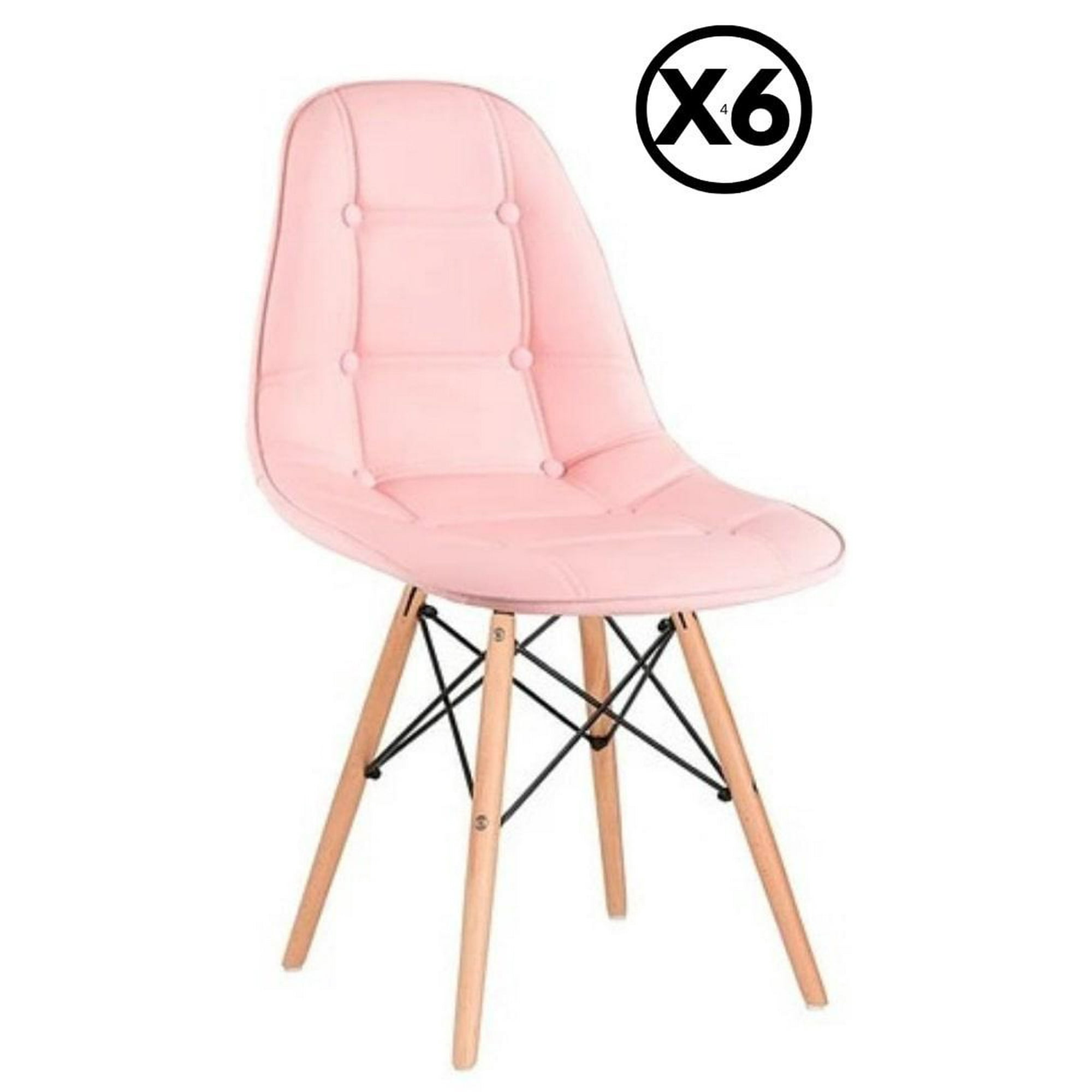 Moadchile - Pack 6 Sillas Capitone Rosas