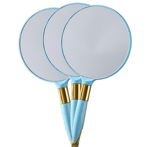 Espejo de mano, espejo de mano con asa, espejo de maquillaje retro de alta definición, espejo de belleza, tocador portátil para llevar en el bolso.