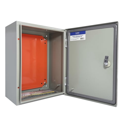 Lexo - Gabinete Tablero Metálico Eléctrico 400X300X200 1 Puerta Ip65