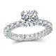 thumbnail image 1 of Anillos de Boda para Mujer de Moissanita de 2 Quilates, Anillos de Diamante Corte Redondo S925 de Plata Esterlina Color D VVS1, Opción Ideal para Cumpleaños, Aniversario y Ocasiones Románticas con, 1 of 6