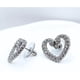 thumbnail image 5 of Aros Cisnes Corazón, Cristal Austriaco, Circón, Regalo Mujer Plateado, 5 of 10