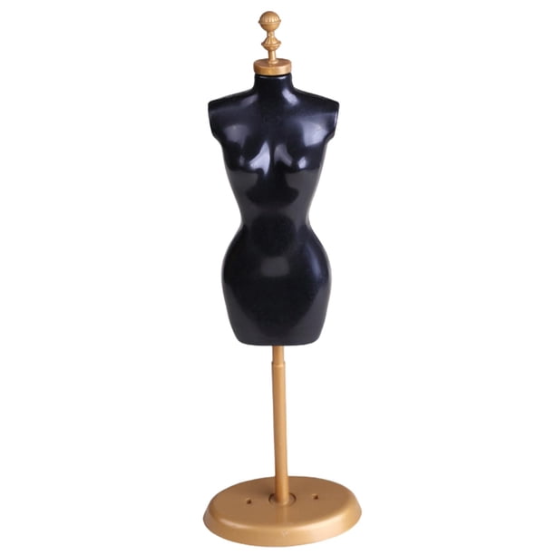 Soporte de Maniquí para Exhibición de Vestido, Soporte de Ropa, Juguete para Niños, Juguete de Simulación para Casa de Muñecas 1/6, Decoración de Esce negro