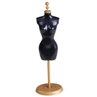 Magideal - Soporte De Maniquí Para Exhibición De Vestido, Soporte De Ropa, Juguete Para Niños, Juguete De Simulación Para Casa De Muñecas 1/6, Decoración De Esce Negro