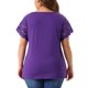thumbnail image 5 of Agnes Orinda Blusas Sólidas de Verano con Encaje y Mangas Cortas para Mujer Talla Grande 4X Púrpura, 5 of 8