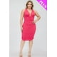 thumbnail image 1 of Vestido Mini Ajustado Fruncido con Espalda Cruzada y Escote Pronunciado, 1 of 5