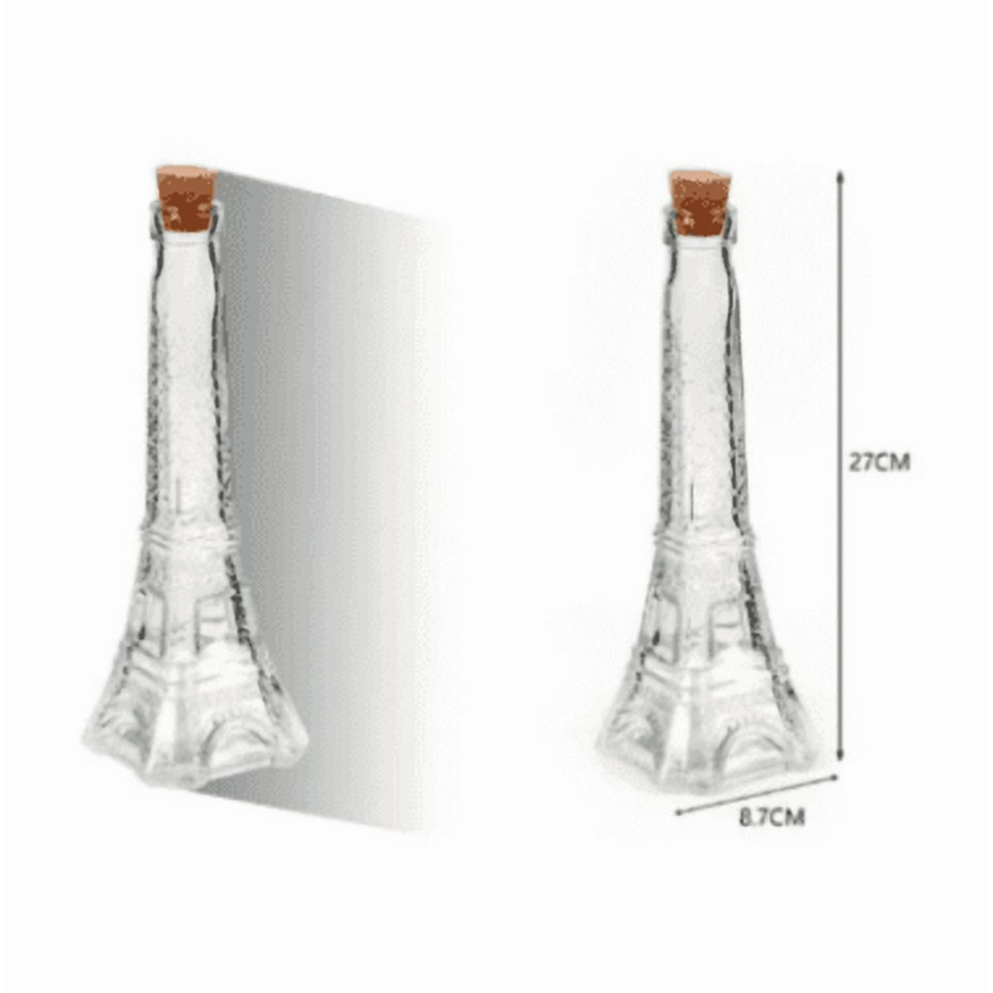 Genérico - Botella De Vidrio Torre Eiffel 27cm Tapa De Corcho