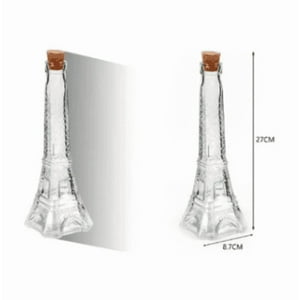 Genérico - Botella De Vidrio Torre Eiffel 27Cm Tapa De Corcho