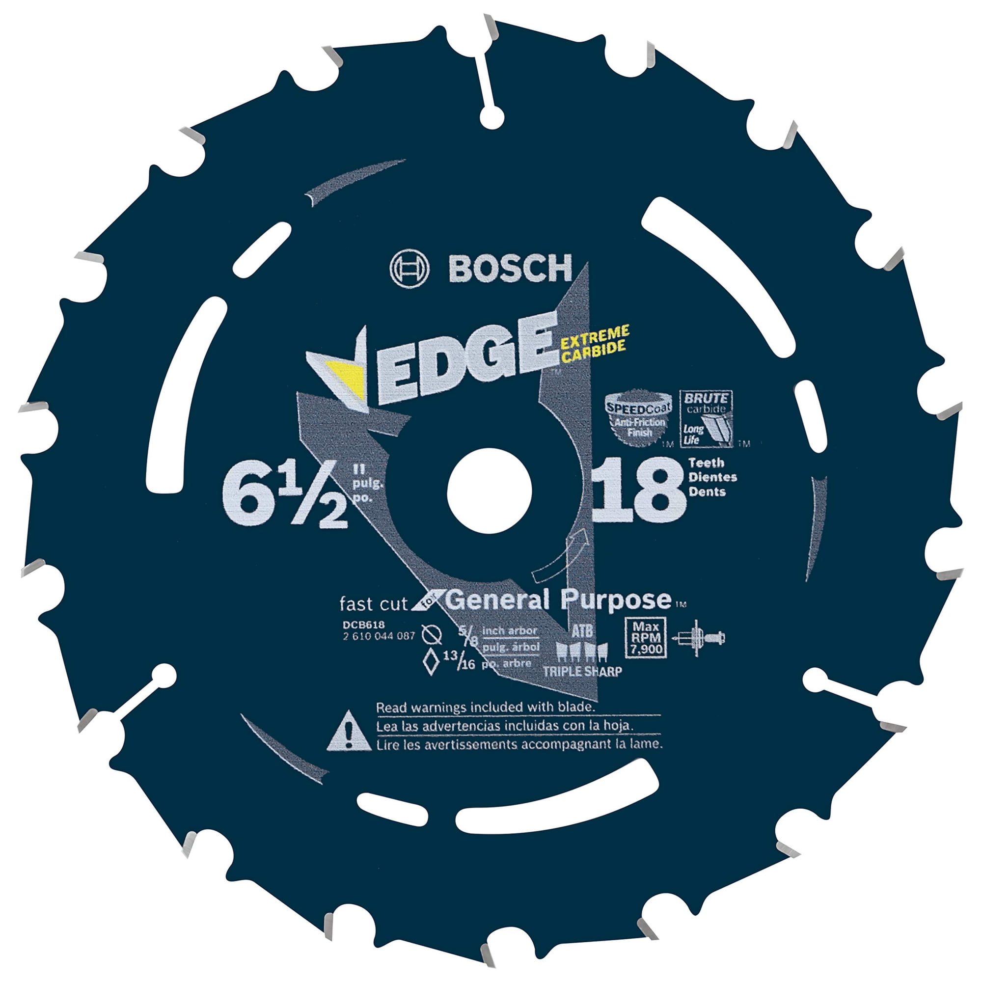 Hoja De Sierra Bosch Dcb618 Daredevil, 18 Dientes, 6-1/2 Pulgadas, Azul