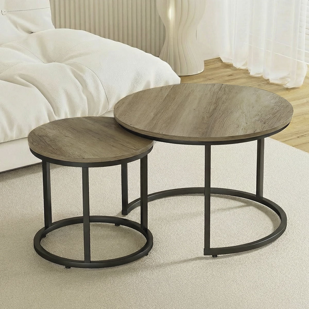 Mesas De Centro Anidadas Madera Oscura Venhoouse