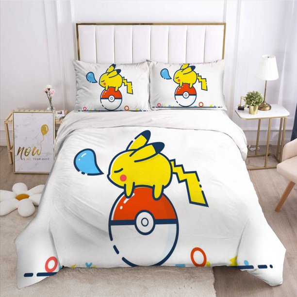 Pokemon Pikachu Quilt Cover 3D Cartoon Printed Bedding Bed Spead Child Kid Bedroom Bed Duvet Cover Bedclothes Set Bed Sheets