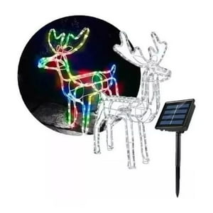 Click Ventas - Reno Navideño Luz Led Solar Decorativo 90Cm Multicolor
