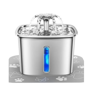 Fuente De Agua Cat Veken De Acero Inoxidable De 2,8 L Con Filtros
