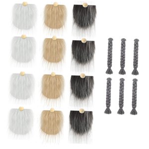 Bothyi - Disfraz De Barba De Gnomo De Tela De Piel Sintética, Suministros De Enanos Para Fiesta, Decoración Del Hogar, 4 Blanco, 4 Caqui, 4 Gris