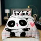 thumbnail image 1 of v2958 Bed Sheets Panda Duvet Cover Cute Animal Bedding Set for Boys Girl Cartoon Giant Panda Polyester Comforter Cover Bear Printed Wildlife 3-Piece Bedding Set (1 Duvet Cover + 2 Pillow Shams) Bed Sh, 1 of 5