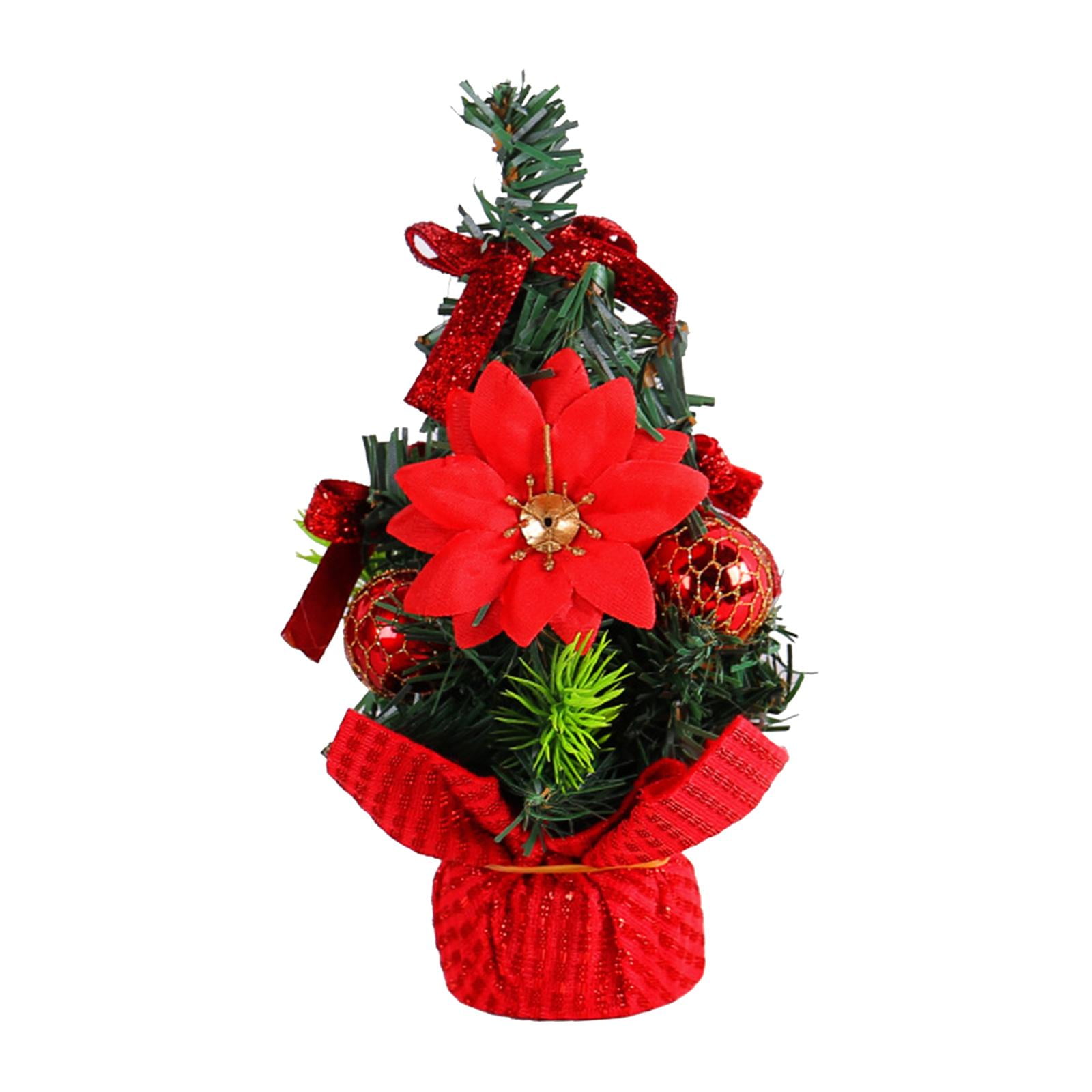 Bothyi - Mini Árbol De Navidad Realista Árbol De Navidad Artificial Para Estante Escritorio Dormitorio Rojo