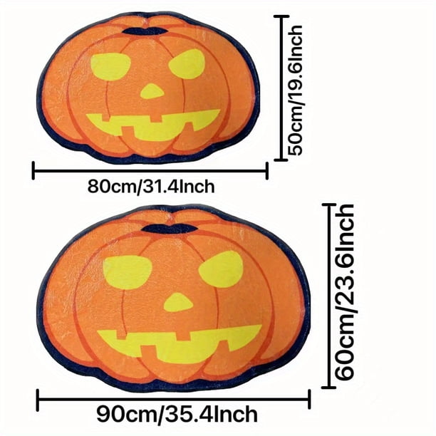 1pc Halloween Pumpkin Pattern Anti-slip Door Mat, Creative Cute Floor Rug, Halloween Element Porch/Kitchen/studyroom/bedroom/livingroom Carpet, Fall Halloween Decor