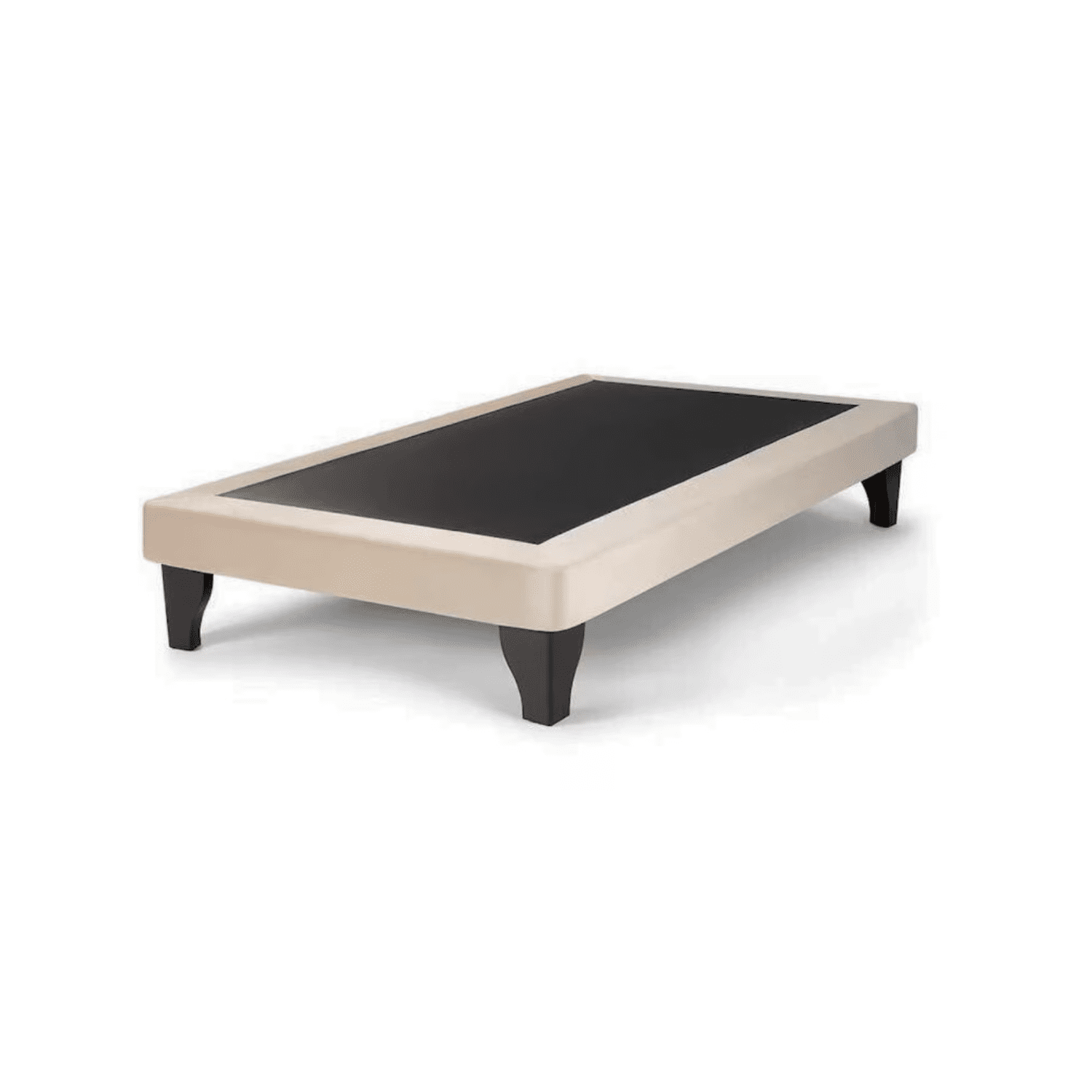 Importclick - Base Elegante Cama Europea 1.5 Plaza 105x190 Cm Beige Felpa