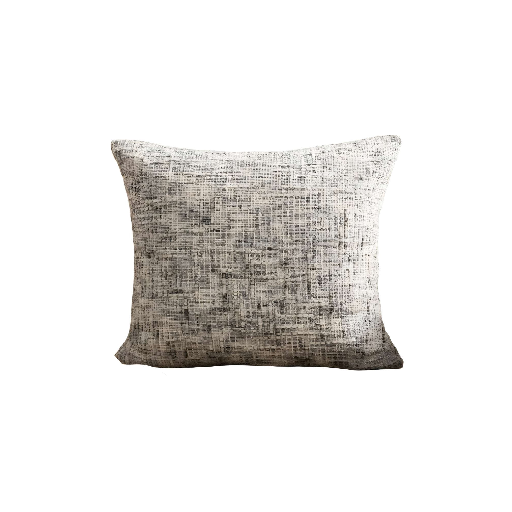 Genérico - Juego De 4 Fundas De Cojin Chenille Gris