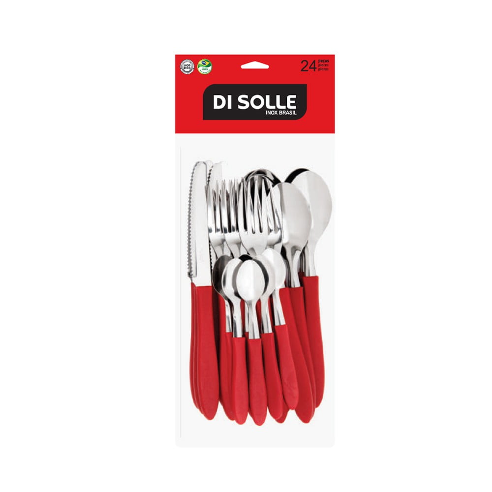 Imahe - Pack Cubiertos 24 Piezas Rojo