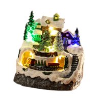 Bothyi - Figura De Resina Con Forma De Casa De Pueblo De Navidad Para Mesa De Café, Estantería De Interior, Árbol De Navidad