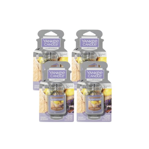 Ambientadores para auto Yankee Candle Lemon Lavender 0,96 oz, paquete de 4
