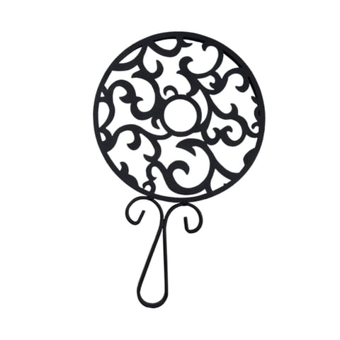 Bothyi - Salvamanteles De Hierro Redondo Salvamanteles De Metal Para Ollas, Sartenes, Platos Para Mesa De Comedor, Encaje Grande