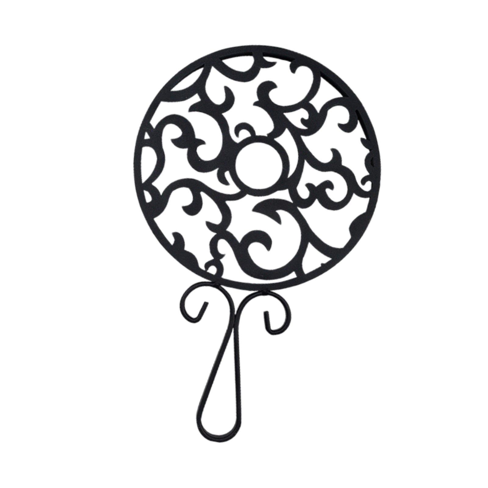 Bothyi - Salvamanteles De Hierro Redondo Salvamanteles De Metal Para Ollas, Sartenes, Platos Para Mesa De Comedor, Encaje Grande