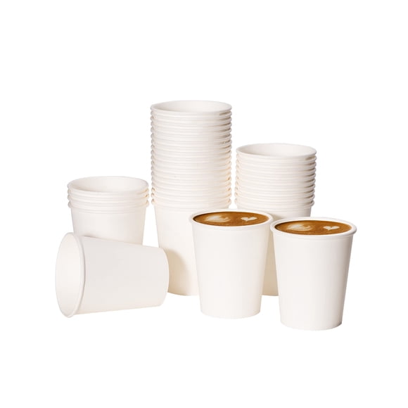 Vasos de café de papel RACETOP, 8 onzas, 1000 unidades, desechables, blancos