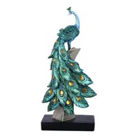 Magideal - Estatua Decorativa De Pavo , Escultura, Figurita, El Más , Decoración Para Hogar, Artesanías De Resina Para Boda, Estantería, Decoración De , Azul S
