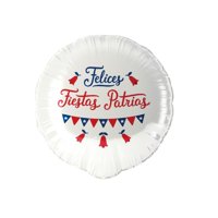 Genérico - Globo 45X45Cm Diseño Blanco Feliz 18 Fiestas Patrias