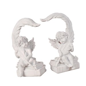 Magideal - 2 Figuras De Ángel, Esculturas De Querubines, Estanterías, Decoración Interior Del Hogar, Adornos De Plumas Para Oficina, Figuras De Escritorio Para M