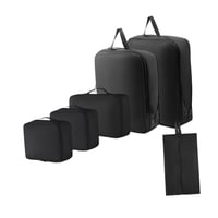 Magideal - Juego De Bolsas De Almacenamiento De Viaje, Bolsas Organizadoras De Embalaje De Equipaje, Artículos De Tocador Y Organizador De Cosméticos Para Viajes Negro
