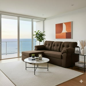 Deco Outlet - Modular Polonia 3.1 Intercambiable Tela Chocolate