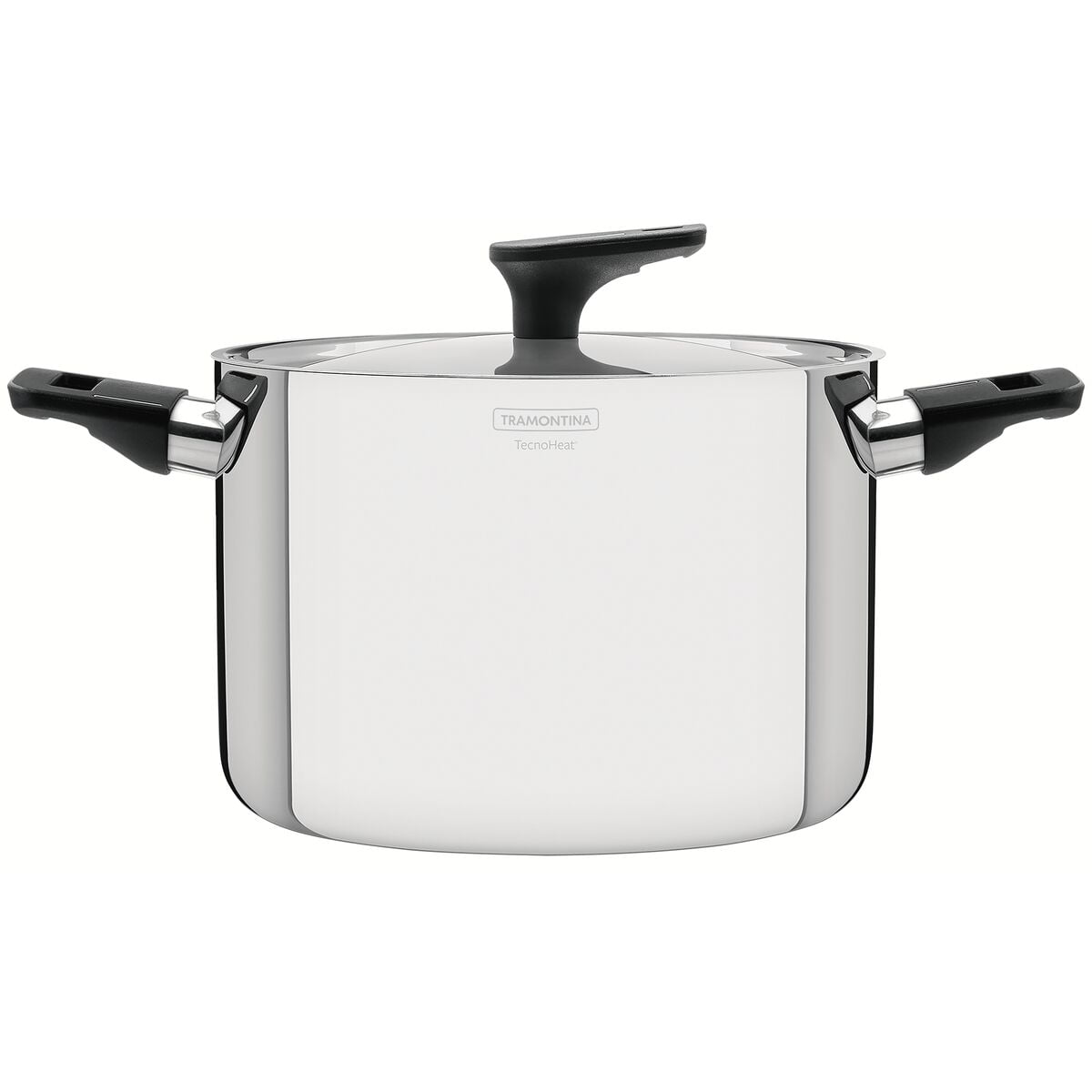 Olla Alta Grano Baquelite De Acero Inoxidable Con Cuerpo Triple, Tapa Y Asas De Baquelita De 24 Cm Y 7,7l Tramontina