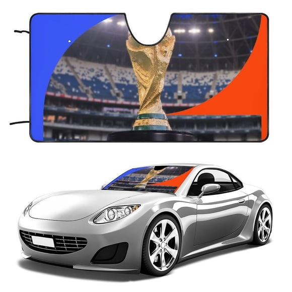 Copa Mundial de la FIFA Parasol para Parabrisas Delantero Protector Plegable, Visera Solar para Auto Bloquea Rayos UV Mantiene tu Vehículo Fresco 140cm*76cm