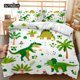 thumbnail image 1 of x2252 Bed SheetsDinosaur Duvet Cover Set Tropical Cartoon Dinosaur Twin Bedding Set for Kids Teens Size Polyester Quilt Cover 3-Piece Bedding Set (1 Duvet Cover + 2 Pillow Shams) nj2252, 1 of 5