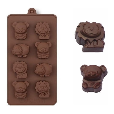 Genérico - Molde Chocolate Molde Chocolate Silicona Oso León Hipopotamo