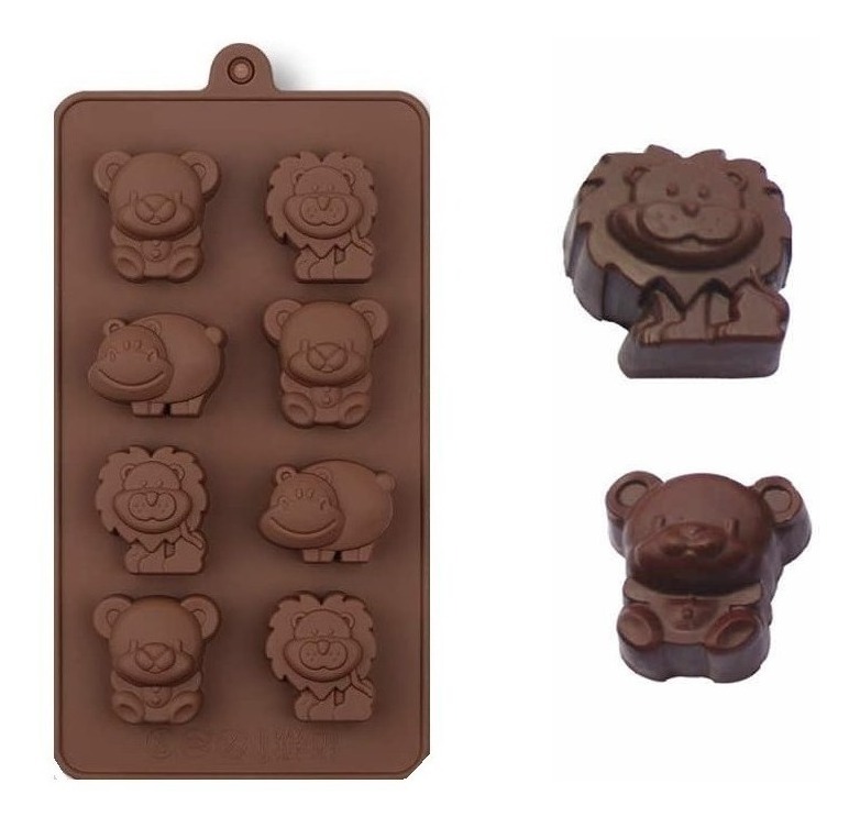Genérico - Molde Chocolate Molde Chocolate Silicona Oso León Hipopotamo