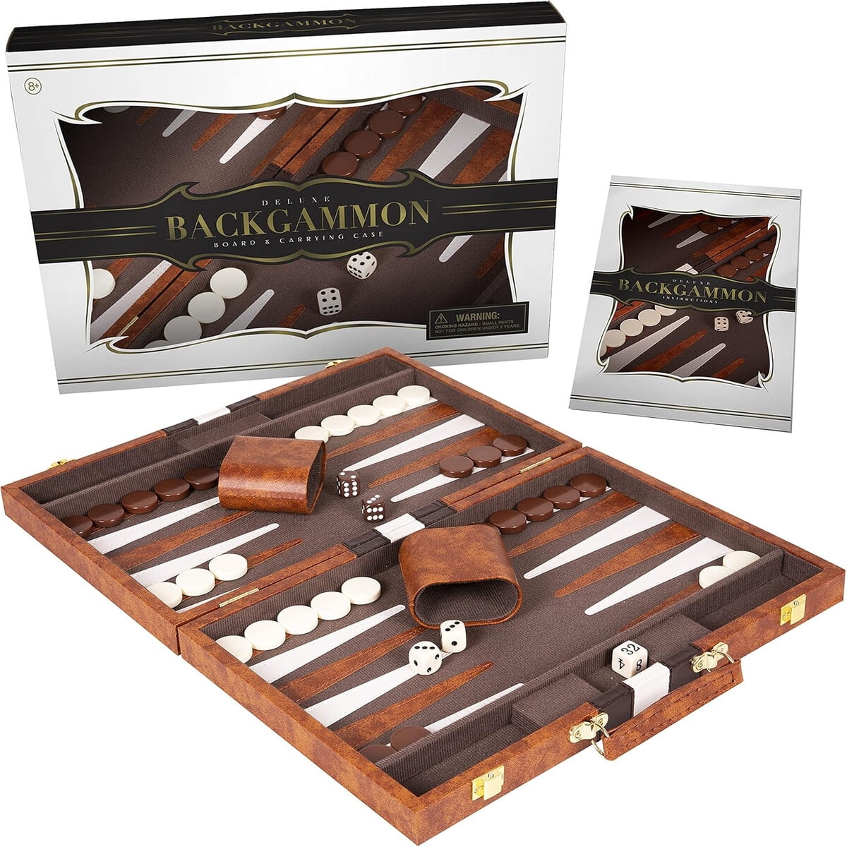 Backgammon Crazy Games 18 Marran Estuche Cuero Portatil