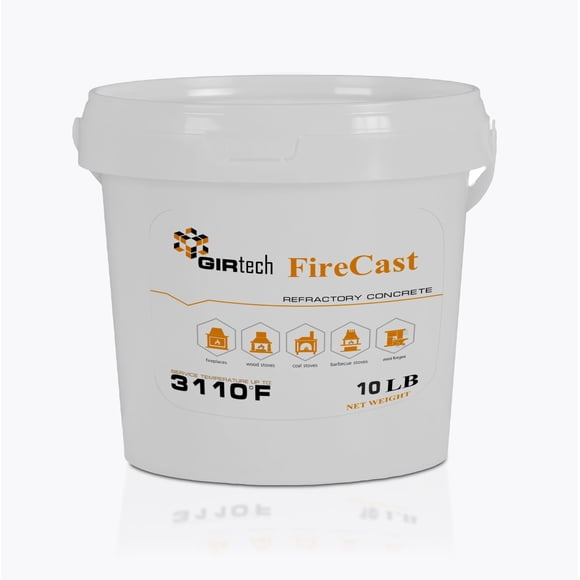 Cemento refractario GirTech FireCast 10 kg 1400 °C resistente al calor