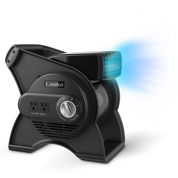 Ventilador utilitario Lasko U12104, 12 pulgadas, 289 CFM, 3 velocidades, 120 V, negro