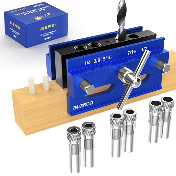 Kit de plantillas para tacos BLEKOO, autocentrantes, con 6 casquillos de guía de perforación