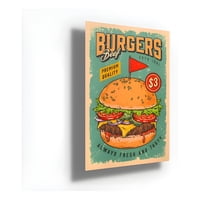 Genérico - Cartel Metálico Hamburguesa Burgers Chico Blanco