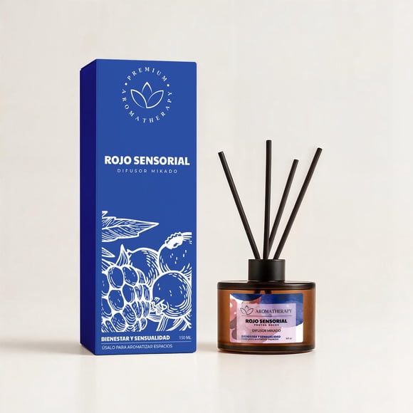 Difusor De Aroma Mikado Aromatherapy 150ml Varillas Ratan azul
